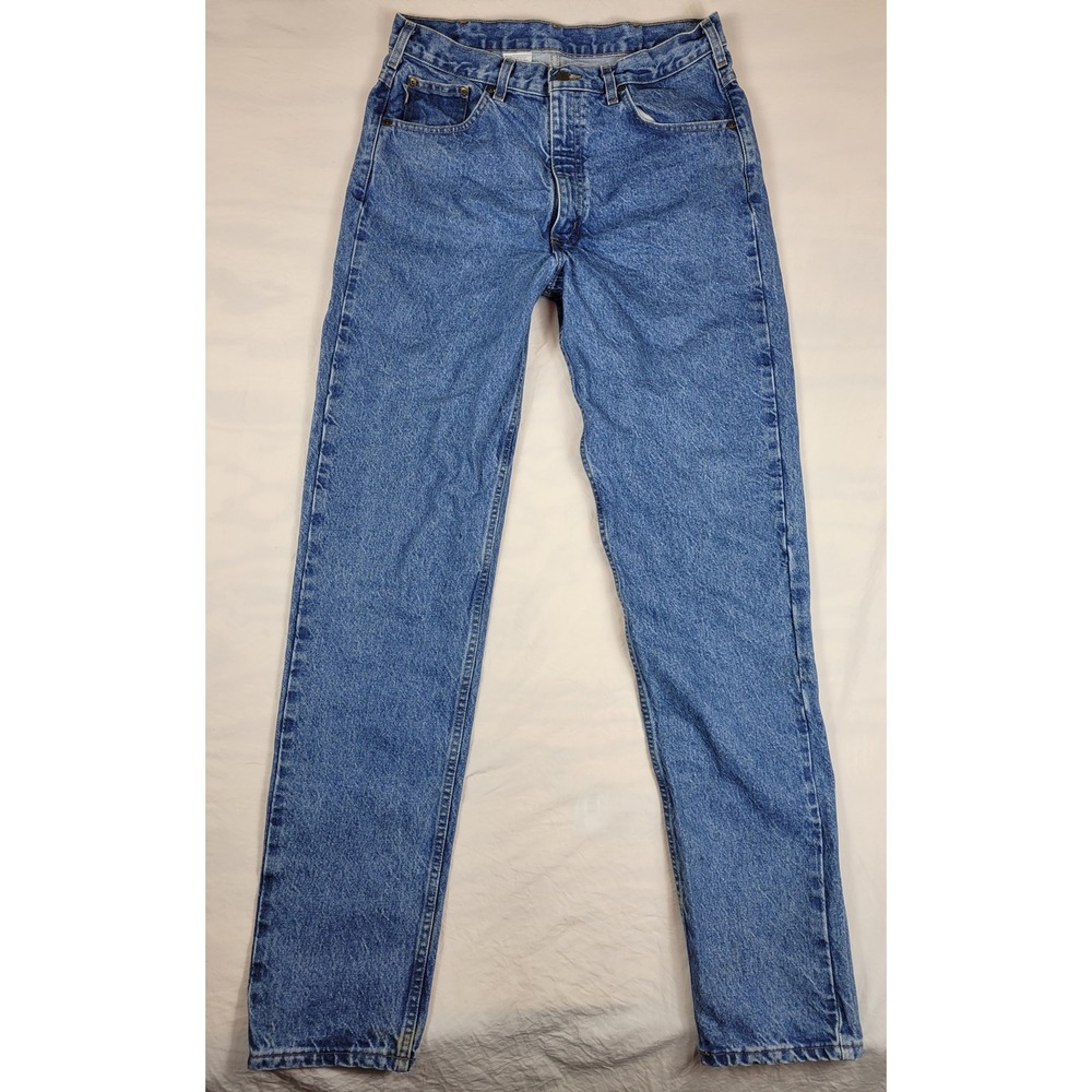 Carhartt B17STW Relaxed Fit Tapered Leg Jeans Mens 33x36 Stonewash Blue Denim